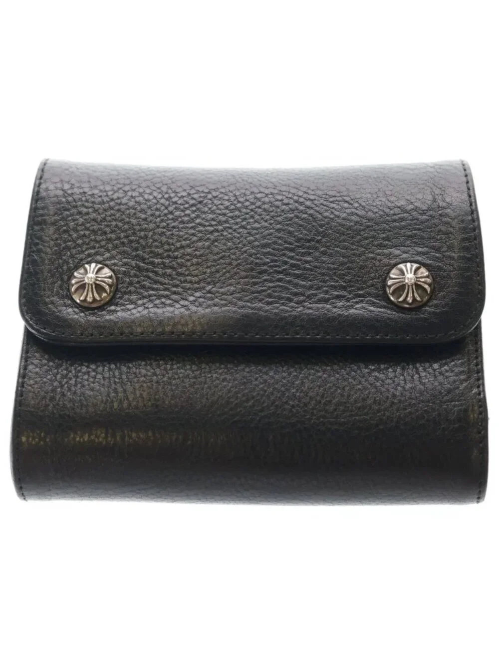 Chrome Hearts Wave Mini Leather Wallet Black